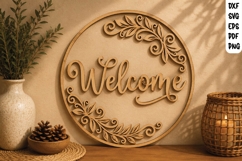 Welcome Wooden Door Sign SVG Product Image 1
