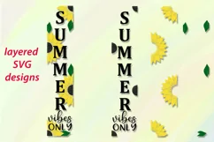 Summer vibes only svg| Vertical summer porch sign sunflowers Product Image 3