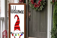 Christmas Welcome Gnome Porch sign SVG Product Image 2