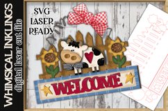 Welcome Cow Sign SVG For Laser Cutting Product Image 1