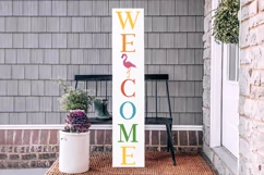 Welcome Flamingo - Front Porch Sign svg, Farmhouse Decor Product Image 1