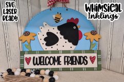 Welcome Friends Chicken Sign Laser SVG Product Image 1