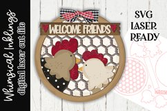 Welcome Friends Chicken Wire Sign Laser SVG UPDATED Product Image 2