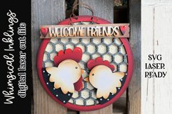 Welcome Friends Chicken Wire Sign Laser SVG UPDATED Product Image 3