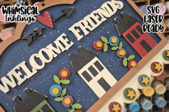 Welcome Friends Prim Penny Rug Sign Laser SVG Product Image 2