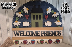 Welcome Friends Saltbox Sign Laser SVG Product Image 1