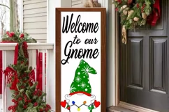 Christmas Welcome to Our Gnome Porch sign SVG Product Image 3