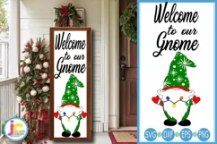 Christmas Welcome to Our Gnome Porch sign SVG Product Image 1