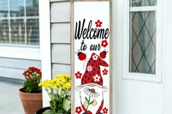 Welcome to Our Gnome Porch Sign SVG | Gnome SVG Product Image 4