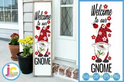 Welcome to Our Gnome Porch Sign SVG | Gnome SVG Product Image 1