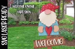 Whimsical Gnome with Heart Welcome Laser Yard Sign Product Image 1