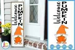Weclome Pumpkin Gnome Porch Sign SVG | Fall SVG | Gnome SVG Product Image 1