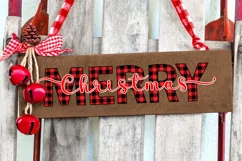 Merry Christmas buffalo plaid svg, Christmas ornament svg Product Image 3