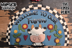 Welcome To Our Farm-Cow Sign Laser SVG Product Image 1