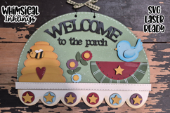 Welcome To The Porch Penny Rug Sign Laser SVG Product Image 1