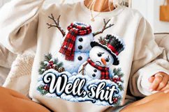 Well Shit PNG, Christmas Snowman, Sublimation Digital File Product Image 3