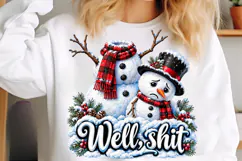 Well Shit PNG, Christmas Snowman, Sublimation Digital File Product Image 5