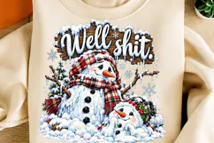 Funny Christmas Snowman PNG | Buffalo Plaid Winter Png Product Image 2