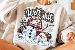 Funny Christmas Snowman PNG | Buffalo Plaid Winter Png Product Image 5