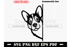 Peering Corgi Dog SVG PNG DXF EPS PDF Product Image 1