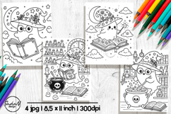 Cute Halloween coloring pages, Cute ghost png Product Image 1