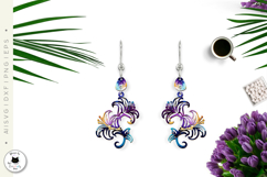 Lily Flower Earrings Laser Cut | Floral Jewelry Product Image 2