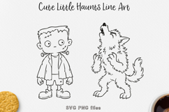 Werewolf and Bolt Neck Monster SVG, Cute Halloween Monsters Product Image 1