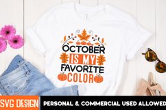 Fall Shirt Design, October is my Favorite Color SVG Product Image 1