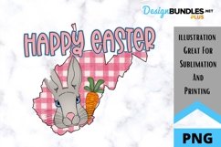 Sublimation Happy Easter State - West Virginia - Rabbit Product Image 1