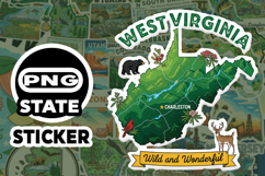 West Virginia Sticker PNG SVG | State Outline Decal File Product Image 1
