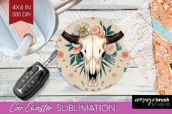 Boho Western Car Coaster - Country Coaster PNG Sublimation Product Image 1