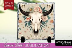 Boho Western Slate PNG - Country Square Slate Sublimation Product Image 1