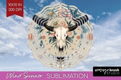 Boho Western Wind Spinner Sublimation PNG - Country Round Product Image 1