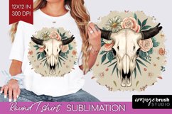 Boho Western Round Tshirt Background - Country PNG Product Image 1