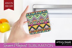 Boho Western Magnet Sublimation - Country Square Magnet PNG Product Image 1
