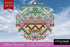 Boho Western Wind Spinner Sublimation PNG - Country Round Product Image 1