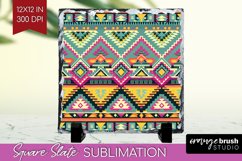 Boho Western Slate PNG - Country Square Slate Sublimation Product Image 1