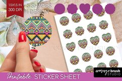 Boho Western Round Sticker - Country Printable Sticker Sheet Product Image 1