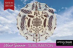 Boho Western Wind Spinner Sublimation PNG - Country Round Product Image 1