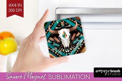 Boho Western Magnet Sublimation - Country Square Magnet PNG Product Image 1