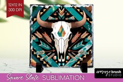 Boho Western Slate PNG - Country Square Slate Sublimation Product Image 1