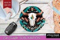 Boho Western Car Coaster - Country Coaster PNG Sublimation Product Image 1