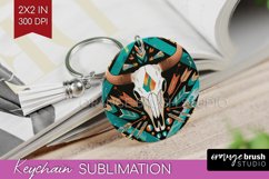 Boho Western Keychain PNG - Country Keychain Sublimation Product Image 1