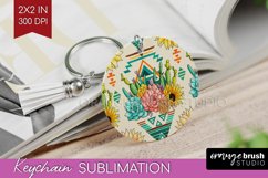 Boho Western Keychain PNG - Country Keychain Sublimation Product Image 1