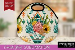Boho Western Lunch Bag - Country Lunch Bug PNG Sublimation Product Image 1