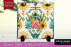 Boho Western Slate PNG - Country Square Slate Sublimation Product Image 1