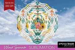 Boho Western Wind Spinner Sublimation PNG - Country Round Product Image 1