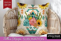 Boho Western Pillow Sublimation - Country Pillow Cover PNG Product Image 1