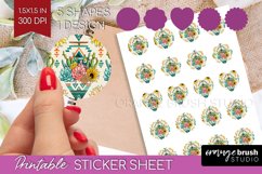 Boho Western Round Sticker - Country Printable Sticker Sheet Product Image 1