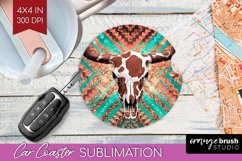 Boho Western Car Coaster - Country Coaster PNG Sublimation Product Image 1